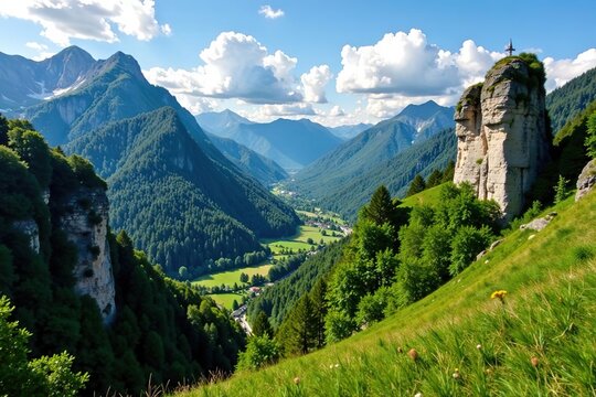 Scenic view of Bastei rock formation Grosse Gans in Saxon Switzerland National Park, Saxony, Germany,  Saxon Switzerland National Park,  nature