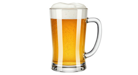Isolated Glass Mug of Beer with Foam