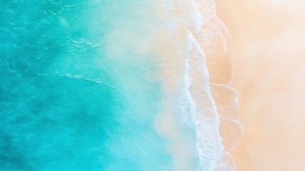 Tranquil ocean waves sandy shoreline aerial view serene beach environment peaceful concept for relaxation and meditation