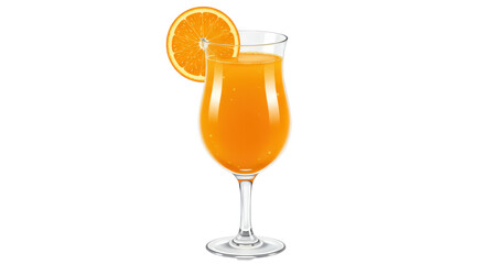 Isolated Orange Juice Glass with Slice