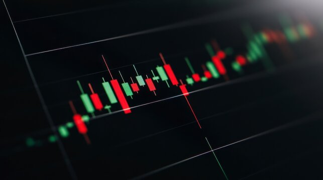 Market trends analysis with stock charts financial sector data visualization digital environment close-up view investment insights for seo impact