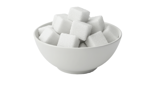 Isolated Bowl of Sugar Cubes