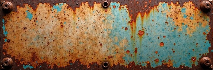 Scraped grungy background featuring rusted metal with peeling paint and scratches,  grungy,  rough