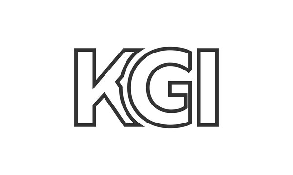 KGI logo design template with strong and modern bold text. Initial based vector logotype featuring simple and minimal typography. Trendy company identity.