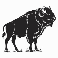 bison black sihouette vrctor