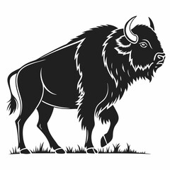 bison black sihouette vrctor