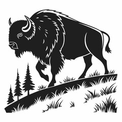 bison black sihouette vrctor
