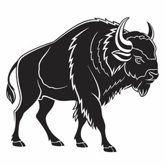 bison black sihouette vrctor