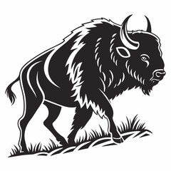bison black sihouette vrctor