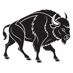 bison black sihouette vrctor