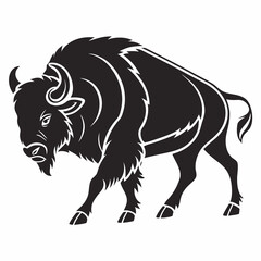 bison black sihouette vrctor