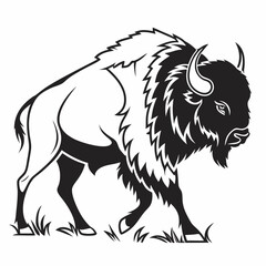 bison black sihouette vrctor