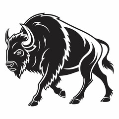 bison black sihouette vrctor