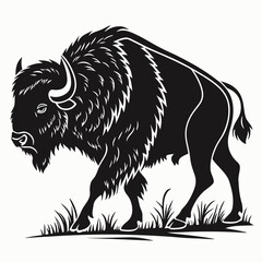 bison black sihouette vrctor
