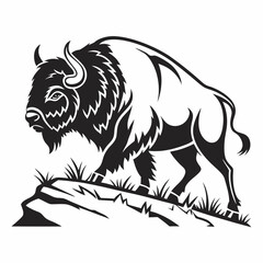 bison black sihouette vrctor