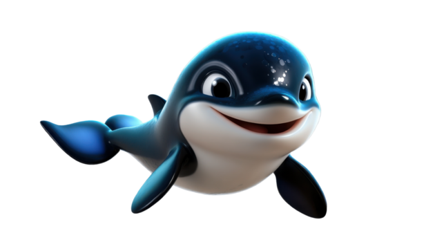 Killer whale on transparent background