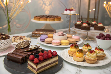 Best-Selling Delicious Dessert Sweets on a Table &ndash; Irresistible Gourmet Treats in a Stunning Setting".