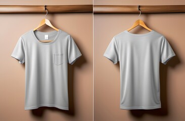 Gray Hanging T-Shirt Mockup