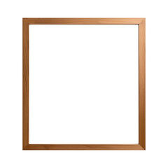 Wood photo frame isolated on a white background. Object with clipping path. Modern simple frame...