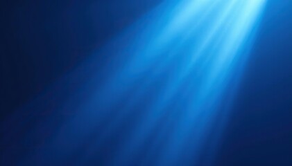 Fototapeta premium Smooth light beams gently illuminate a stunning blue background, serene, light beams