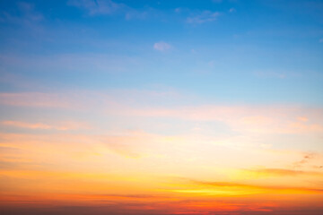 Beautiful , luxury soft gradient orange gold clouds and sunlight on the blue sky perfect for the...