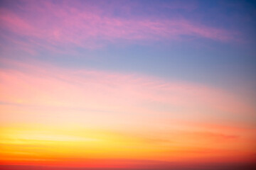 Beautiful , luxury soft gradient orange gold clouds and sunlight on the blue sky perfect for the background, take in evening,Twilight, Large size, high definition landscape photo