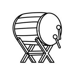 Bedug Vector Graphic: Ramadan Drum Line Art on White Backgroundd Artwork