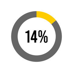14% percent percentage diagram meter from ready-to-use for web design, user interface UI or infographic -	
