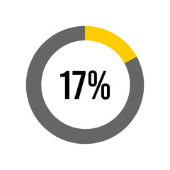 17% percent percentage diagram meter from ready-to-use for web design, user interface UI or infographic -	
