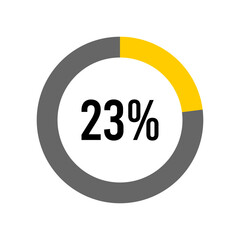 23% percent percentage diagram meter from ready-to-use for web design, user interface UI or infographic -	
