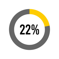 22% percent percentage diagram meter from ready-to-use for web design, user interface UI or infographic -	
