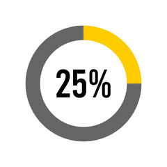 25% percent percentage diagram meter from ready-to-use for web design, user interface UI or infographic -	
