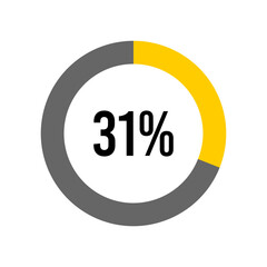 31% percent percentage diagram meter from ready-to-use for web design, user interface UI or infographic -	
