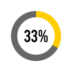 33% percent percentage diagram meter from ready-to-use for web design, user interface UI or infographic -	
