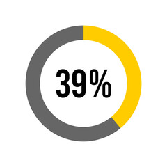 39% percent percentage diagram meter from ready-to-use for web design, user interface UI or infographic -	
