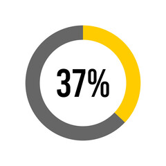 37% percent percentage diagram meter from ready-to-use for web design, user interface UI or infographic -	
