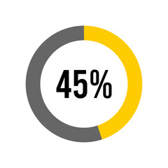 45% percent percentage diagram meter from ready-to-use for web design, user interface UI or infographic -	

