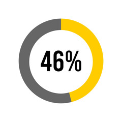 46% percent percentage diagram meter from ready-to-use for web design, user interface UI or infographic -	
