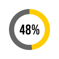 48% percent percentage diagram meter from ready-to-use for web design, user interface UI or infographic -	

