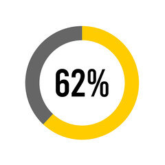 62% percent percentage diagram meter from ready-to-use for web design, user interface UI or infographic -	
