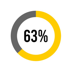 63% percent percentage diagram meter from ready-to-use for web design, user interface UI or infographic -	
