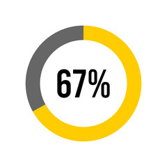 67% percent percentage diagram meter from ready-to-use for web design, user interface UI or infographic -	
