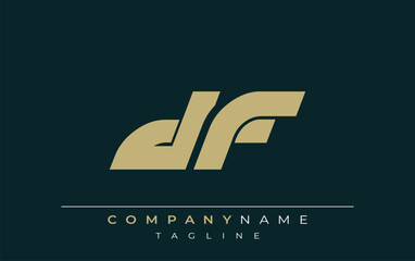 DF Sleek Geometric Logo Design. Neutral colors and minimalist style create a professional and contemporary impression, suitable for branding and corporate identity.