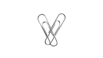 two paper clip isolated on white background