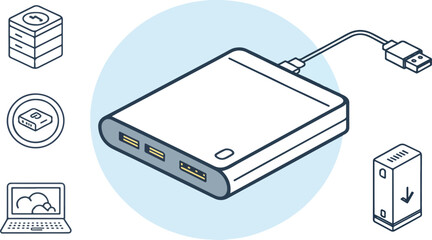 External Hard Drive icon design, Set of External Hard Drive icon design, External Hard Drive Illustration vector design