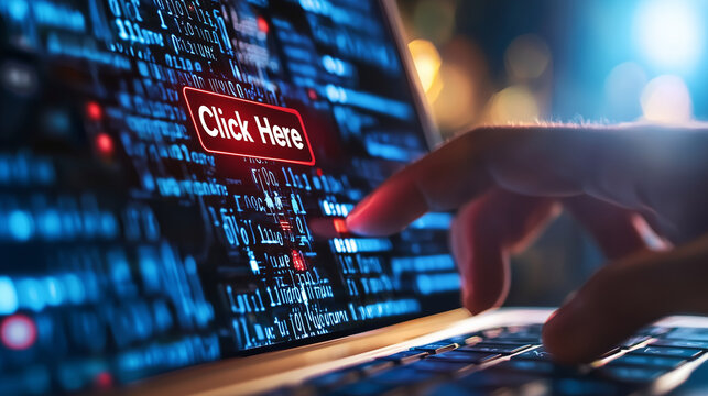 Close-up of a phishing email alert on laptop screen