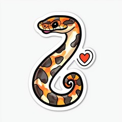Naklejka premium Adorable Cartoon Corn Snake Sticker Design