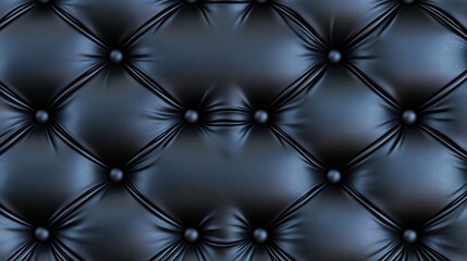 Naklejka premium A textured black tufted fabric background, featuring a series of buttoned designs and smooth surfaces that create a sophisticated aesthetic.
