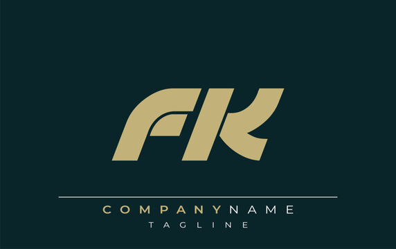 FK Sleek Geometric Logo Design. Neutral colors and minimalist style create a professional and contemporary impression, suitable for branding and corporate identity.