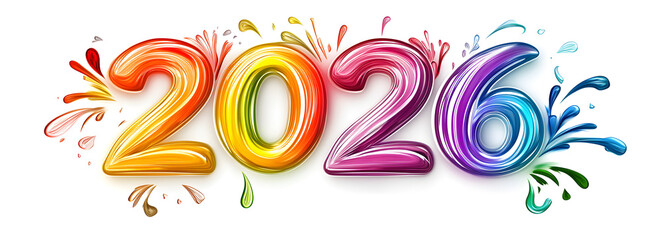 Obraz premium Number 2026 clip art 3D style